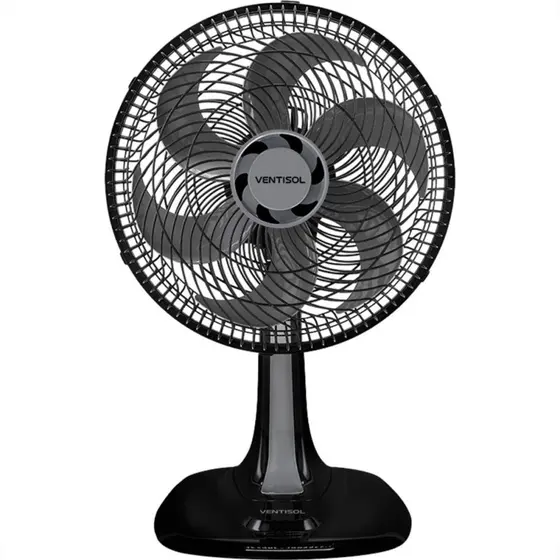 Ventilador de Mesa Ventisol Turbo 30cm 6 Pás Preto/Cinza 220V