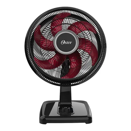 Ventilador de Mesa Oster 40cm Preto com Vermelho 220V OVTR481
