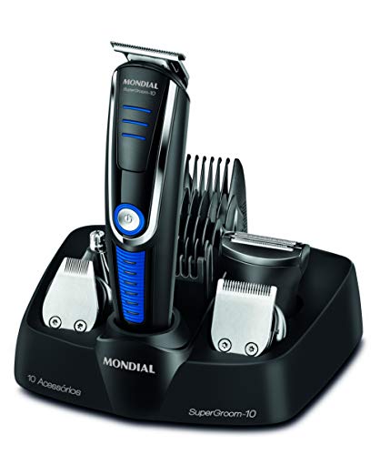 Aparador de Pelos Super Groom 10, Mondial, Preto/Azul, 6W, Bivolt - BG-03
