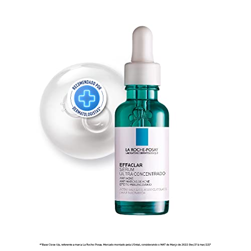 La Roche-Posay Effaclar Sérum Ultra Concentrado 30ml Sérum Antiacne, Reduz Espinhas, Cravos, Marcas de Acne e Poros Visíveis