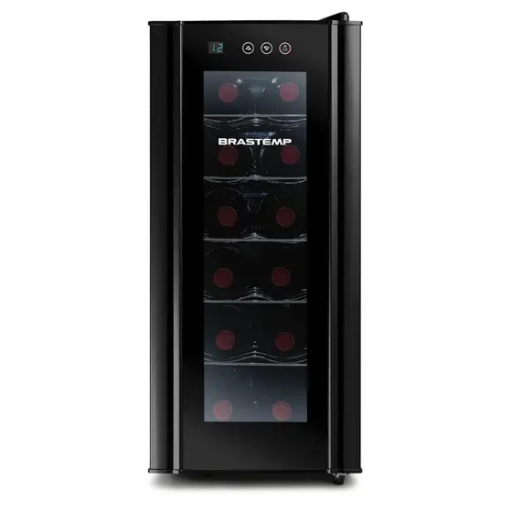 Adega Climatizada Brastemp 12 Garrafas Painel Eletrônico Iluminação LED Preto BZC12BE