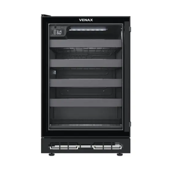 Adega Climatizada Venax Cave In 100 Preto Fosco Porta Invertida