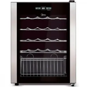 Adega de Vinhos Midea 24 Garrafas Painel Touch Preto 220V WBB242