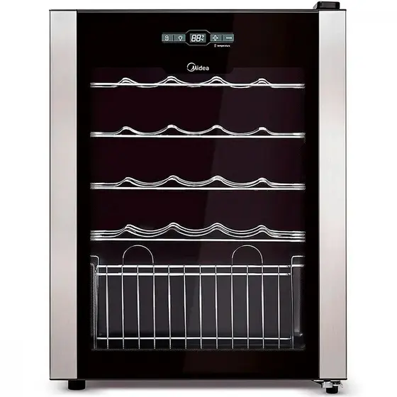 Adega de Vinhos Midea 24 Garrafas Painel Touch Preto 220V WBB242