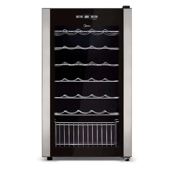 Adega de Vinhos Midea 34 Garrafas Painel Touch Preto 220V WBB342