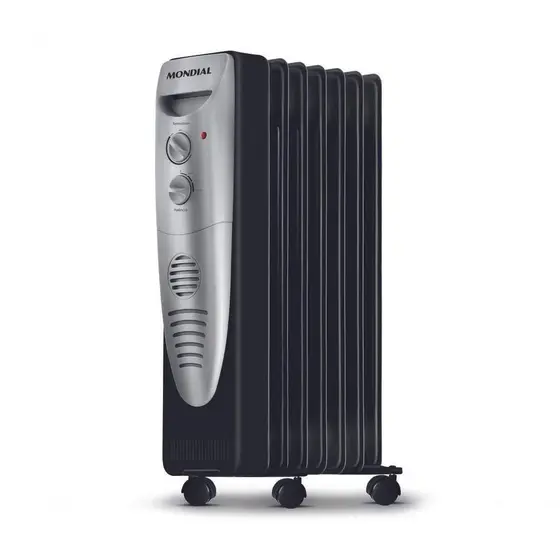 Aquecedor a Óleo Mondial Preto e Prata 220V A-06