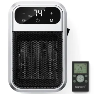 Aquecedor Elétrico de Tomada Brightown com Controle Remoto 800W Aquecedor Elétrico de Tomada Brightown com Controle Remoto 800W