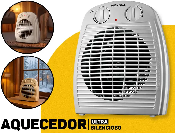 Aquecedor Elétrico Termoventilador Mondial 3 em 1 com Desumidificador Silencioso