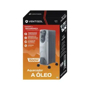 Aquecedor Elétrico a Óleo Ventisol Branco/Cinza 220V AO Aquecedor Elétrico a Óleo Ventisol Branco/Cinza 220V AO