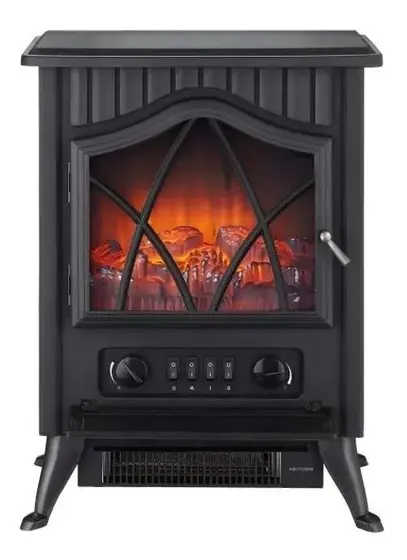 Aquecedor Lareira Elétrica Amira Retrô Portátil com Chama 3D 220V