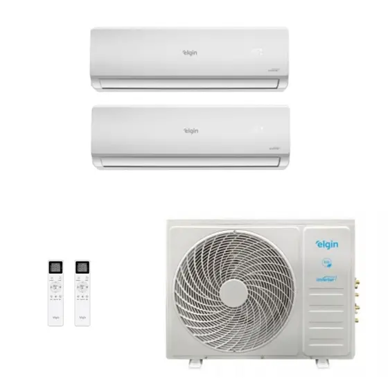 Ar-Condicionado Bi Split Inverter Elgin 18.000 (2x Evap HW 12.000) Quente/Frio 220V
