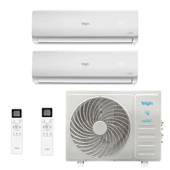 Ar Condicionado Bi-Split Inverter Elgin 18.000 Btus Quente e Frio 220v (2X Evap HW 09.000) Plus R-32 Wi-Fi