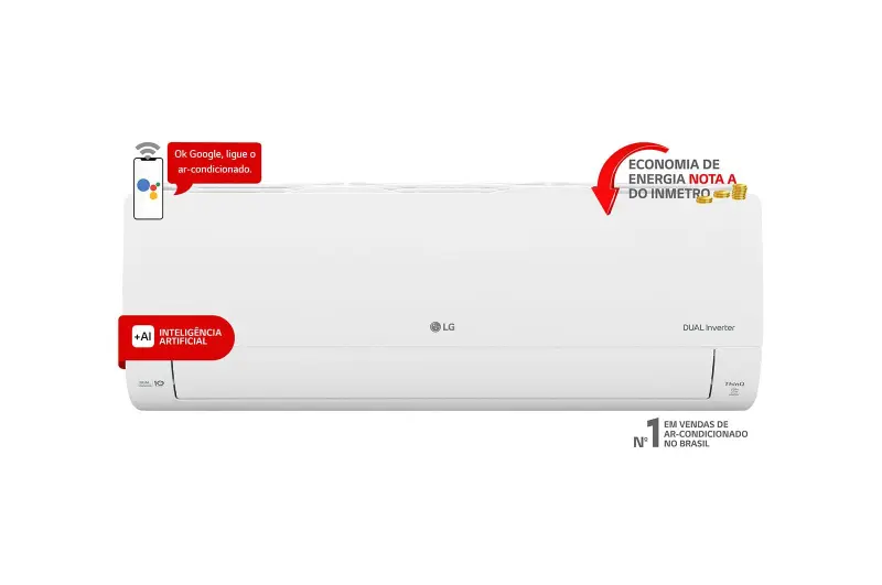 Ar-Condicionado LG Dual Inverter Voice +AI 9.000 BTU Quente/Frio