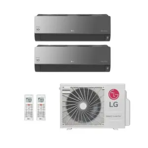 Ar-Condicionado Multi Split Inverter LG 18.000 (2x Evap HW Artcool 9.000) Quente/Frio 220V