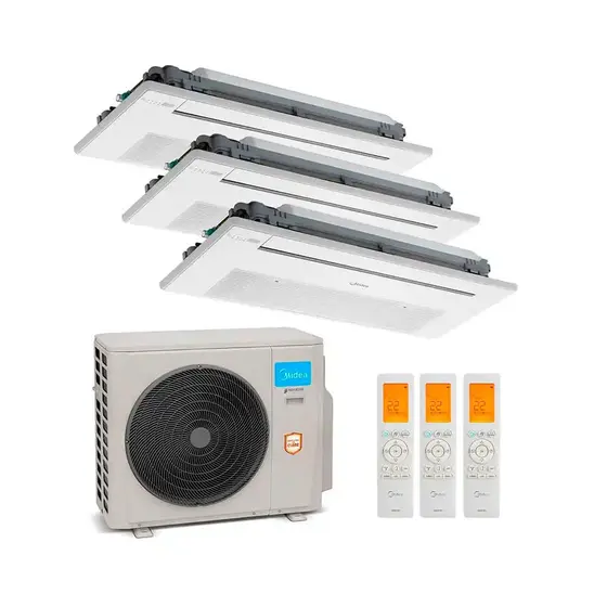 Ar Condicionado Multi Split Inverter Midea 36.000 Btus (3x Evap Cassete 1 Via 12.000) Quente e Frio 220v