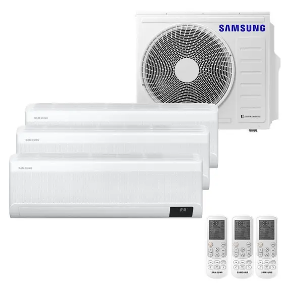 Ar Condicionado Multi Tri Split Samsung 24000BTUs (2×9000+1×12000) Q/F Inverter 220V