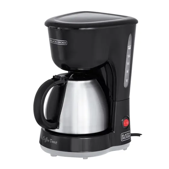 Cafeteira Elétrica de Gotejamento Black+Decker 750ml Jarra Inox Preta 600W 220V CM15B2