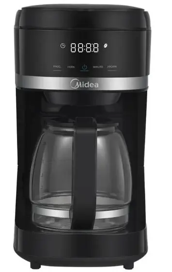 Cafeteira Elétrica de Gotejamento Midea Black Ellegance Digital Programável 37 Xícaras 1000W 127V