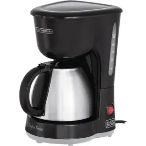 Cafeteira Elétrica de Gotejamento Black+Decker 18 Xícaras com Jarra Inox Preta e Prata 220V CM15