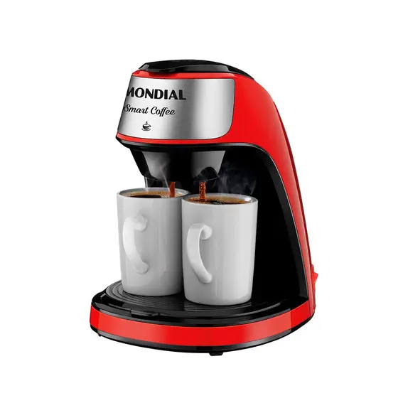 Cafeteira Elétrica Individual Mondial Smart Coffee 2 Xícaras Vermelha C-42-2X-RI