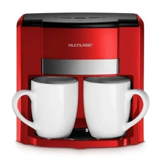 Cafeteira Elétrica Individual Multilaser 2 Xícaras Vermelha 450W 220V