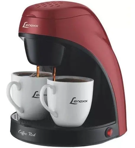 Cafeteira Elétrica Individual Lenoxx Red com 2 Xícaras de Porcelana 450W 127V