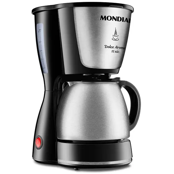 Cafeteira Elétrica de Gotejamento Mondial Dolce Arome 15 Xícaras Jarra Inox 550W C-34 JI-15X