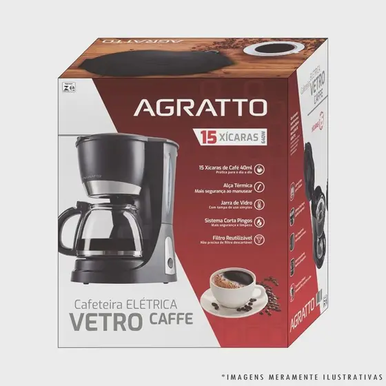Cafeteira Elétrica de Gotejamento Agratto 15 Xícaras 127V