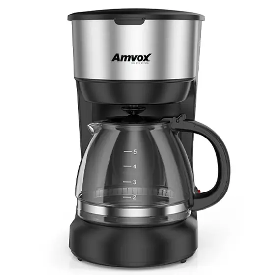 Cafeteira Elétrica de Gotejamento Amvox 18 Xícaras Inox e Preta 220V ACF 227