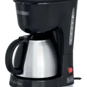 Cafeteira Elétrica de Gotejamento Black+Decker 18 Cafés Jarra Inox Preta 600W 127V CM15