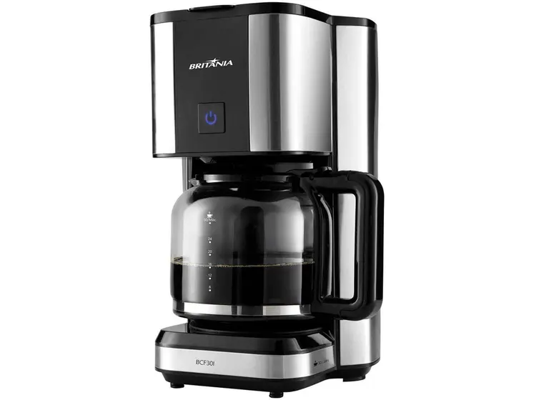 Cafeteira Elétrica de Gotejamento Britânia 30 Xícaras Prata e Preta BCF30I