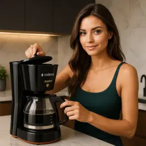 Cafeteira Elétrica de Gotejamento Cadence Contrast 18 Xícaras 750ml Preta 600W 127V CAF338