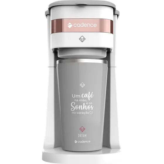 Cafeteira Elétrica Individual Cadence Dream Rosé Gold com Copo Térmico 220V