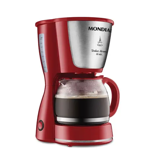 Cafeteira Elétrica de Gotejamento Mondial Dolce Arome 18 Xícaras Vermelha 127V