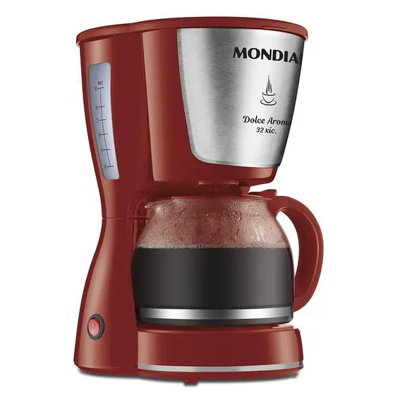 Cafeteira Elétrica de Gotejamento Mondial Dolce Arome 32 Xícaras Vermelha e Inox 127V C-32-32X-R