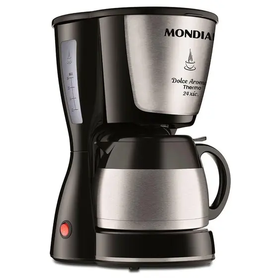 Cafeteira Elétrica de Gotejamento Mondial Dolce Arome 24 Xícaras Preta e Inox 220V C-33JT-24X