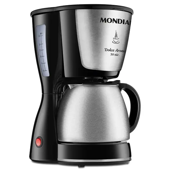 Cafeteira Elétrica de Gotejamento Mondial Dolce Arome 30 Xícaras Preta e Inox 800W C-37JI 30X