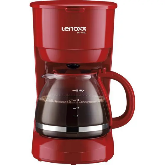 Cafeteira Elétrica de Gotejamento Lenoxx Easy Red 18 Cafés Vermelha 127V