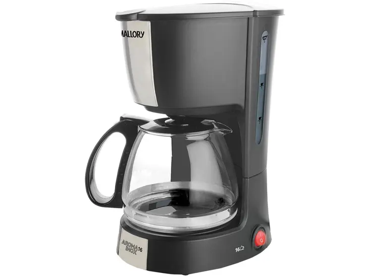 Cafeteira Elétrica de Gotejamento Mallory Aroma 16 Inox 16 Xícaras Preta
