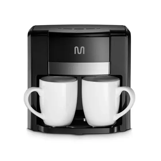 Cafeteira Elétrica Individual Multilaser 2 Xícaras Preta 500W GO045