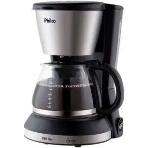 Cafeteira Elétrica de Gotejamento Philco Plus 14 Xícaras Inox Preta e Prata PH14