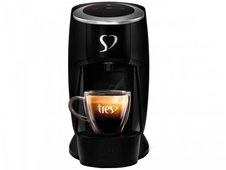 Cafeteira Expresso de Cápsula Três Corações Touch Preta