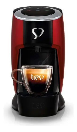 Cafeteira Expresso de Cápsula Três Corações Touch G2 560ml Vermelha 127V