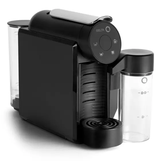 Cafeteira Expresso de Cápsula Delta Q Mini Milk Qool com Cappuccinador Preta