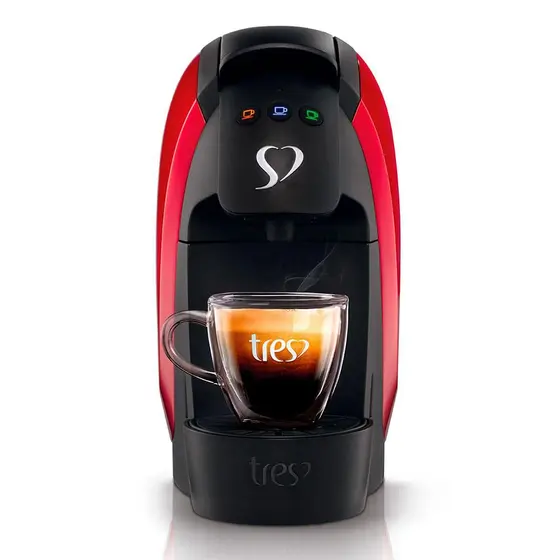 Cafeteira Expresso de Cápsula Três Corações Luna Vermelha 220V