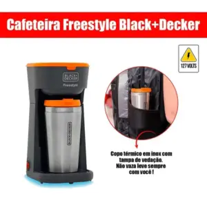 Cafeteira Elétrica Individual Black+Decker Freestyle Cinza 600W 127V CM01BR