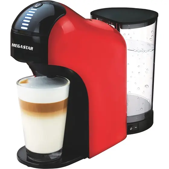 Cafeteira Elétrica Multicápsula Mega Star 900ml Vermelha e Preta 220V CAF02