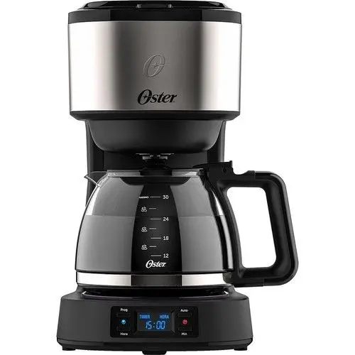 Cafeteira Elétrica de Gotejamento Oster Ellegance Digital Programável Preta e Inox 800W 220V