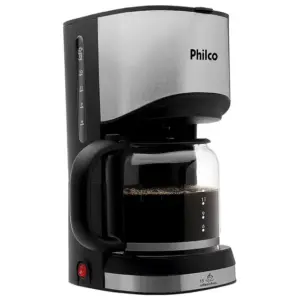 Cafeteira Elétrica de Gotejamento Philco Black Silver 550W 110V
