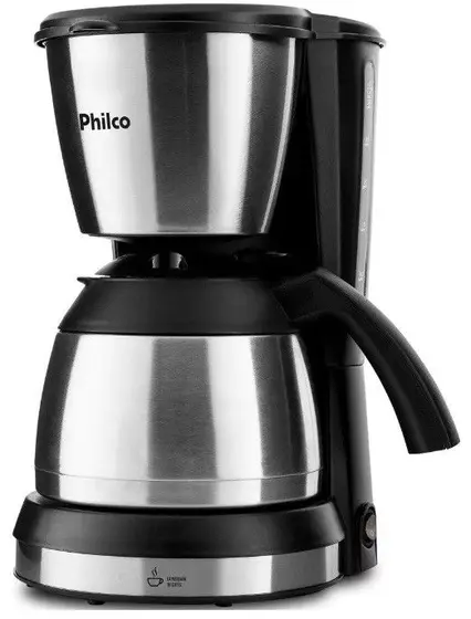 Cafeteira Elétrica de Gotejamento Philco 30 Cafés Jarra em Inox Preta 700W 127V